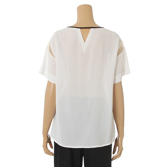 [리안뉴욕(RYANNEWYORK)][RJFWBL040] 뒷트임 시스루블라우스