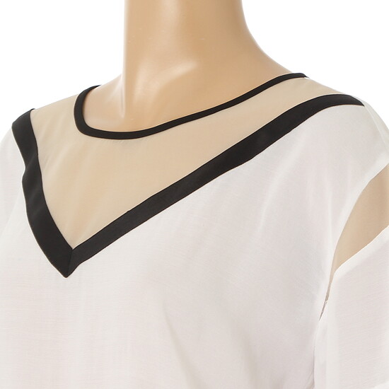 [리안뉴욕(RYANNEWYORK)][RJFWBL040] 뒷트임 시스루블라우스