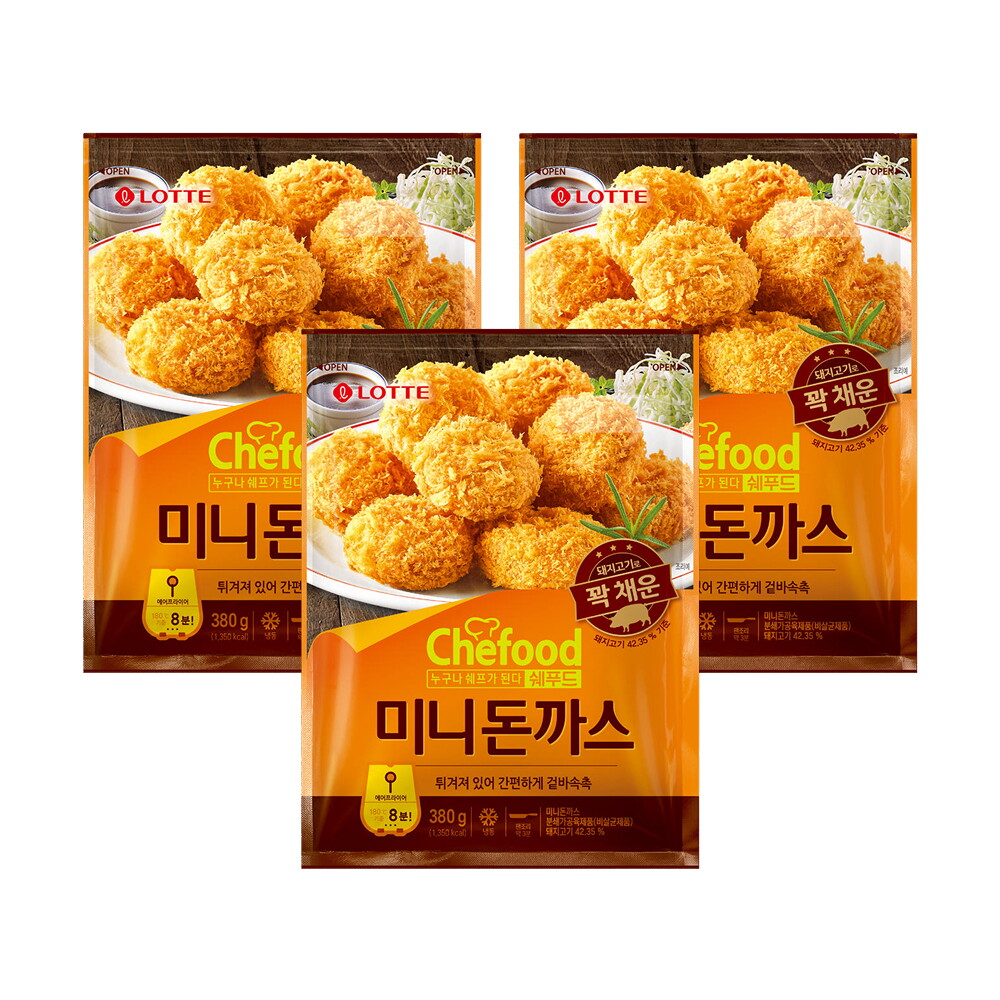 롯데푸드 쉐푸드 미니돈까스 380gx3개