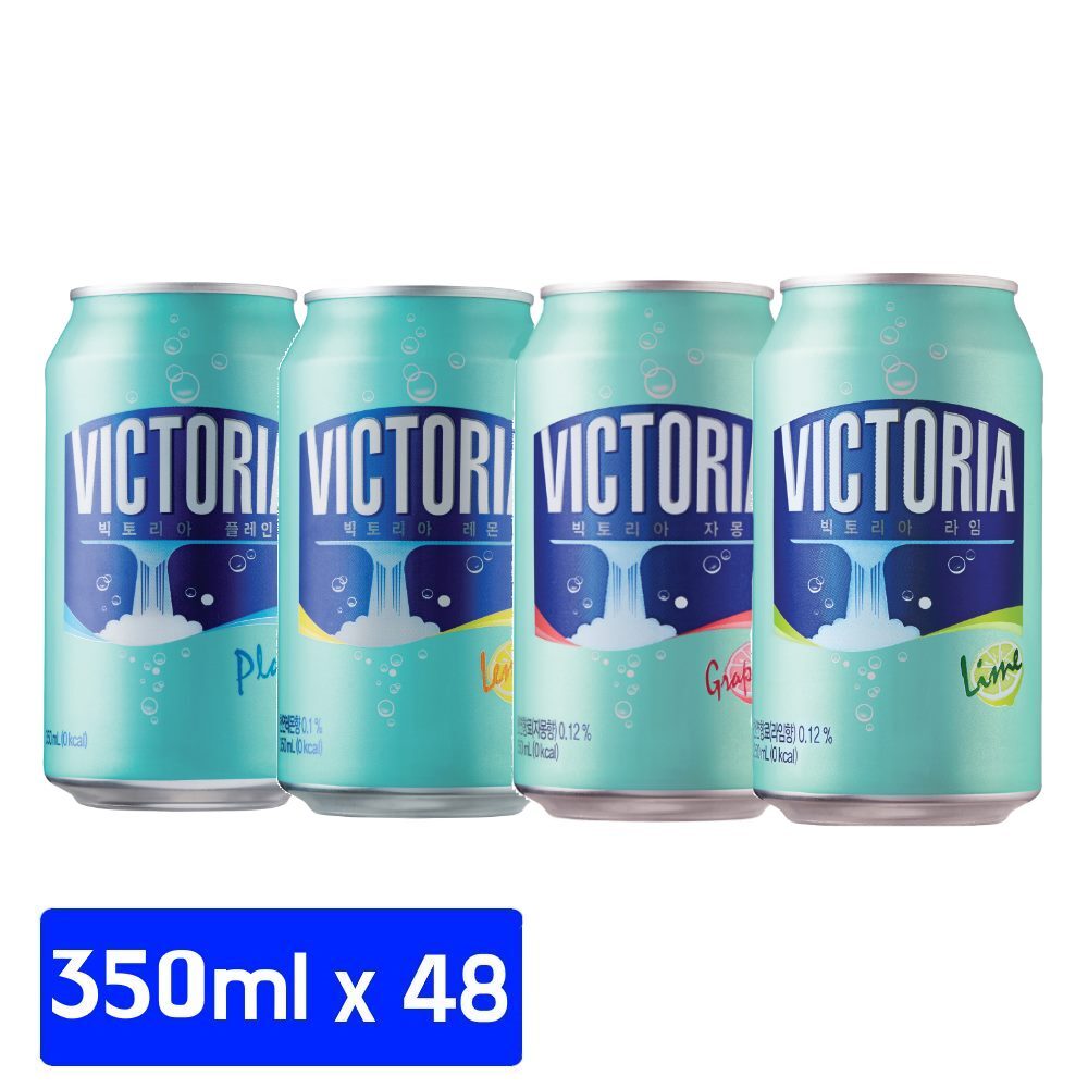 웅진식품(식) (웅진식품) 빅토리아 탄산수 플레인탄산음료 레몬 350mlx48캔 / 무료배송