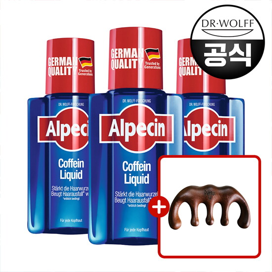 알페신 알페신 카페인 리퀴드 헤어토닉(모발 및 두피 영양) 200ml X 3 (두피마사지 괄사 증정)