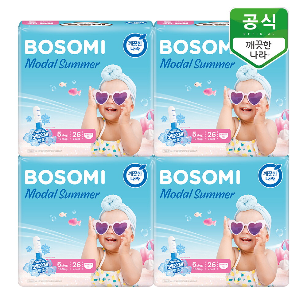 보솜이 보솜이 모달썸머 팬티 기저귀 5단계(10-16kg) 특대형 26개입 x 4팩