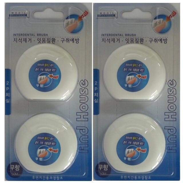 [우일프라텍]친절한탄씨 N2P가는치실 무향 50M 4개 치간칫솔