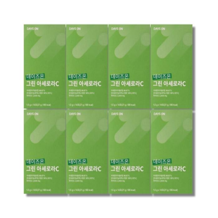 셀러허브 식품 데이즈온 그린 아세로라C 14포 8박스