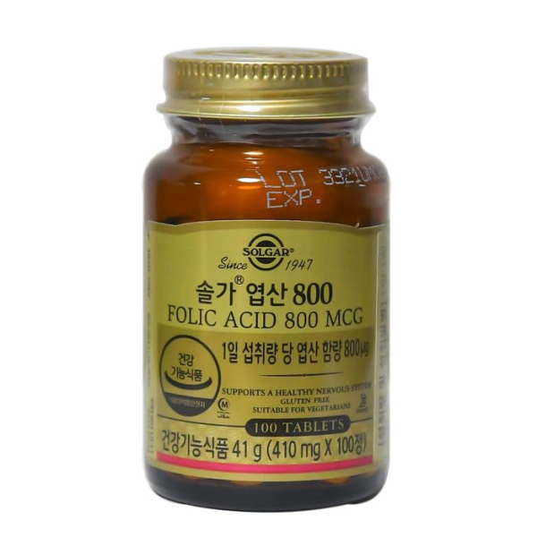 솔가 [솔가][솔가] 엽산 800 410mg x 100정 line (16008077)