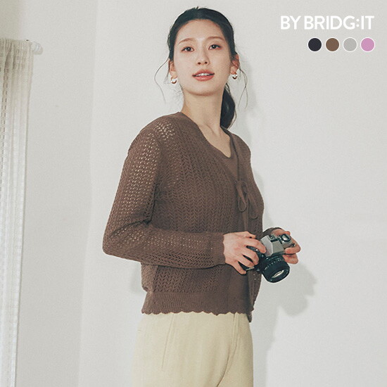 26SS 이태리코튼 블렌드 크로셰 가디건+니트 1+1 SET(블랙+선택) 5