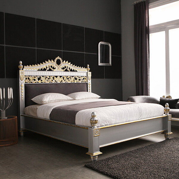 유캐슬 3/2~9일 커피쿠폰+무료배송[유캐슬] 마몬트 엔틱 원목 호텔식 킹침대 실버