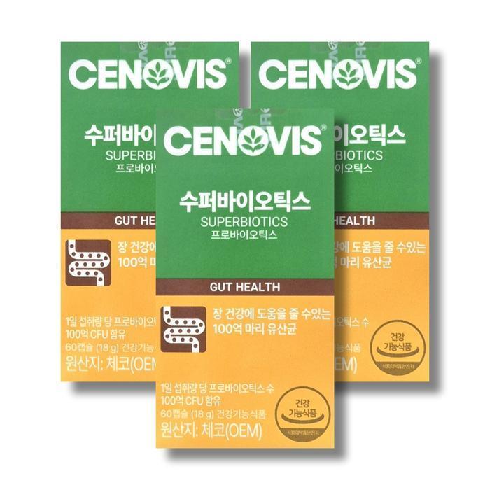 셀러허브 식품 세노비스 수퍼바이오틱스 300mg 60캡슐 3박스_WB