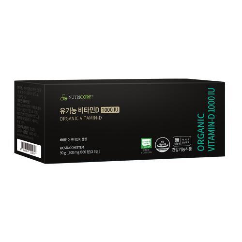 뉴트리코어(백) (뉴트리코어)유기농 비타민D 1000IU(10개월분)(300mgX60정X5병)