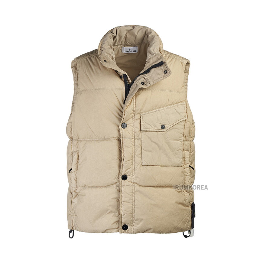 STONE ISLAND FW25 남성 크링클 렙스 패딩 조끼 K2S15G100003 S0A23 V009A