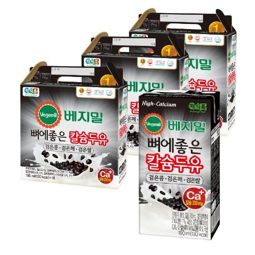 베지밀 뼈에좋은 칼슘두유 검은콩깨쌀 190ml x 48팩