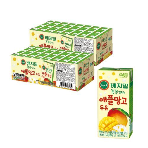 베지밀 꼭꼭 씹히는 애플망고두유 190ml x 48팩