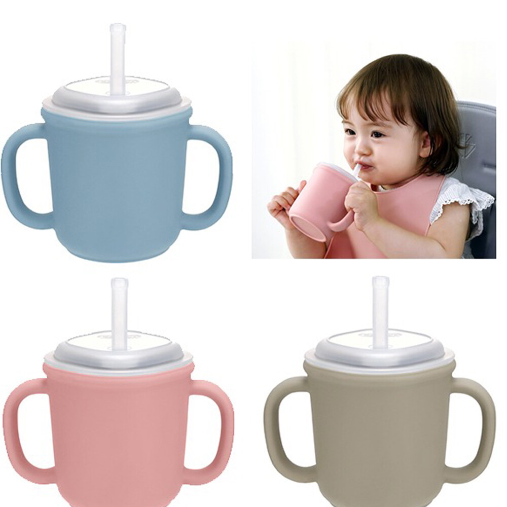 에디슨 에디슨 베이비 스스로 실리콘 양손잡이 빨대컵 200ml 택1 / 유아빨대컵 어린이집 물병 빨대컵