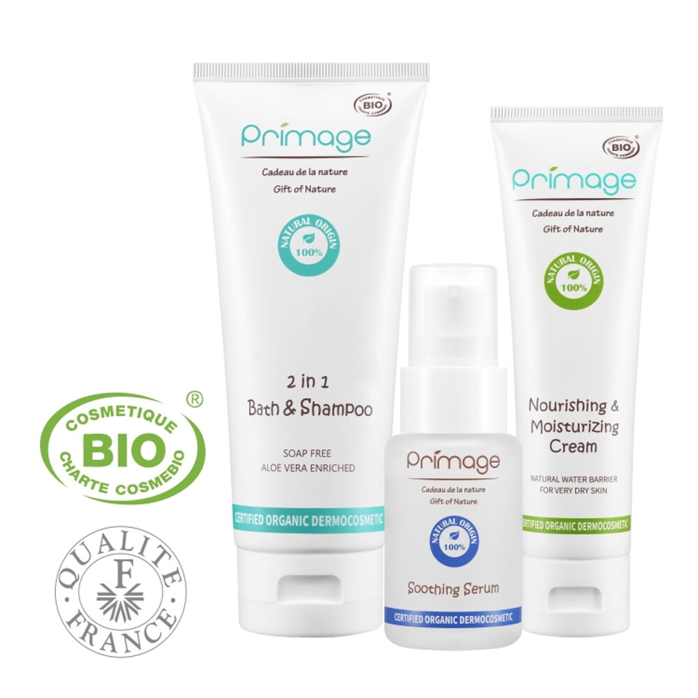 쁘리마쥬 쁘리마쥬 유기농 수딩키트 3종 (바스앤샴푸 200ml + 고보습크림 100ml + 세럼30ml)