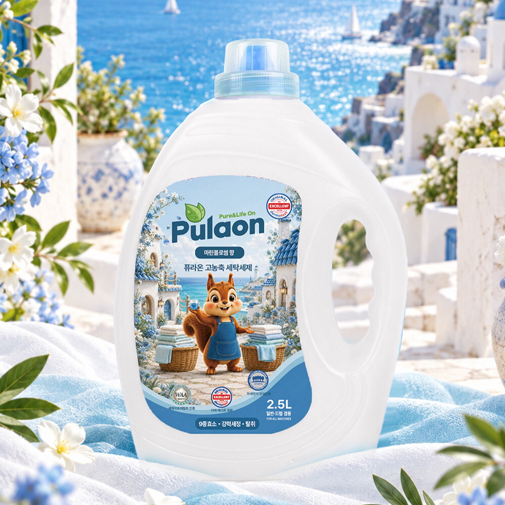 퓨라온 고농축 마린 블로썸 섬유유연제 2.5L 4개