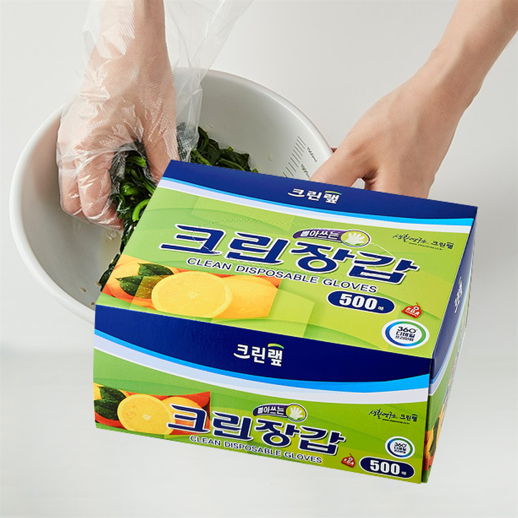 크린랩 크린랩 크린장갑 500매 일회용 위생 비닐장갑