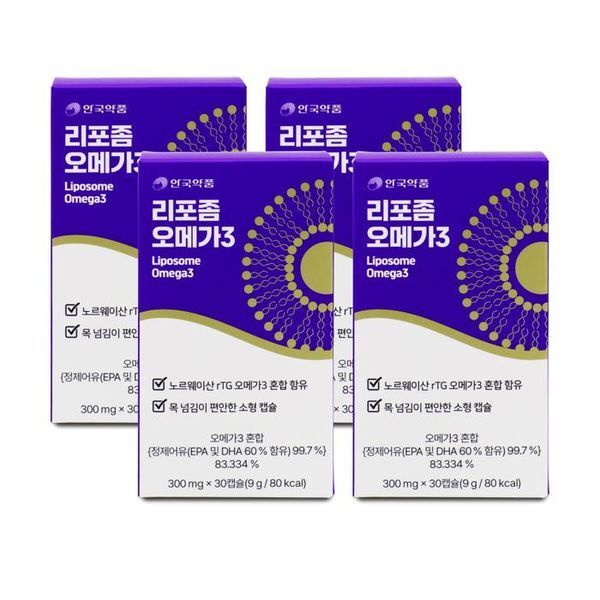 하프클럽(식품) [하프클럽/기타]안국약품 리포좀 오메가3 300mg x 30캡슐 X 4박스