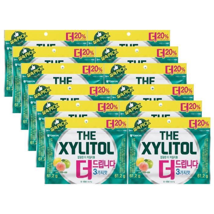 셀러허브 식품 오리온 더 자일리톨 껌 리필 122g x 12개