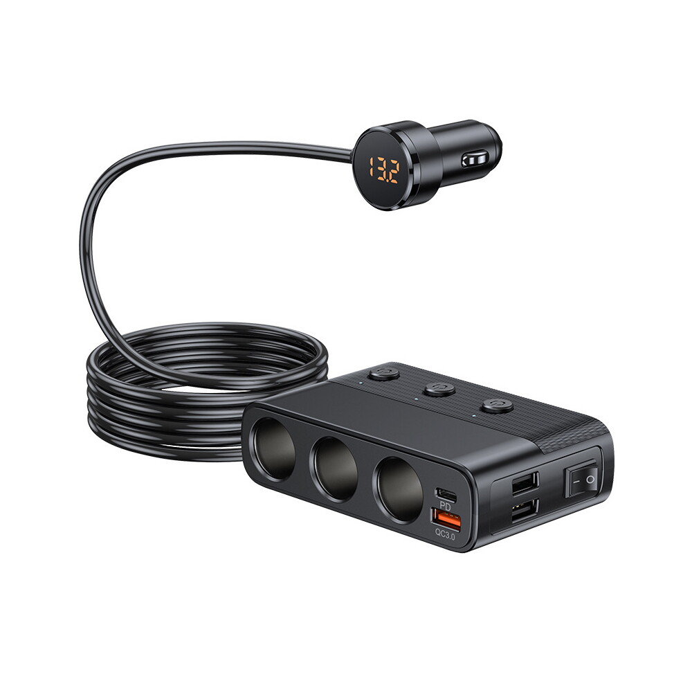 라온 라온 볼트게이지 차량용시거잭 120W 3구 멀티소켓 PD 30W 초고속 충전기