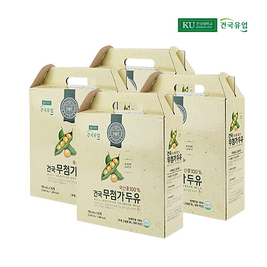 건국유업 건국 무첨가두유 64팩 (190mlx16팩x4박스)