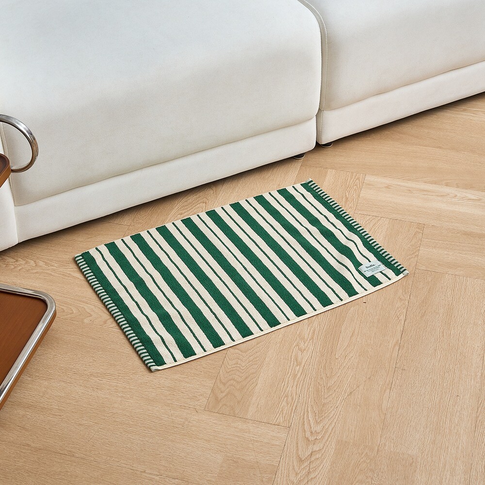 모던하우스 STF 더블 스트라이프 타월발매트 GREEN 45X65cm_BG2026039
