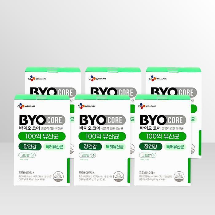 셀러허브 식품 바이오코어 건강한 생 유산균 100억 1.5g x 30포 6개 / iuy