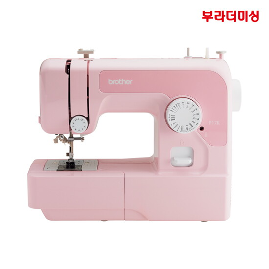 ★풀구성★60주년 기념 핑크미싱 P17K (와이드테이블+핑크용구함+노루발3종+패턴3종+수강증3매) 5
