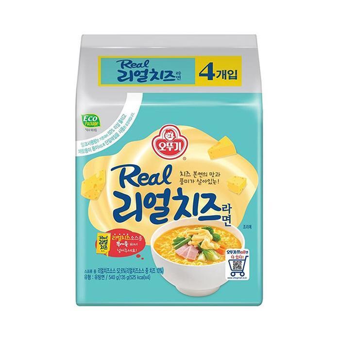 셀러허브 식품 봉지라면 오뚜기 리얼치즈 라면 135g 8개