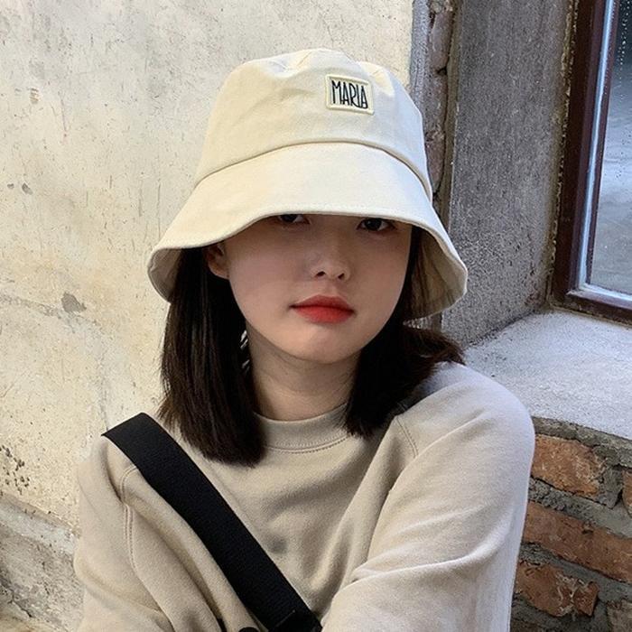 셀러허브잡화 여성 2컬러 패치 디자인 패션 벙거지 모자 HAT25