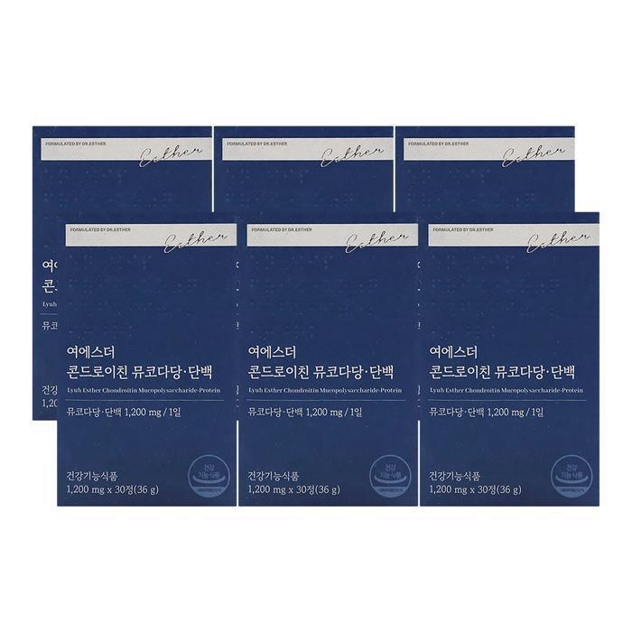 셀러허브 식품 에스더포뮬러 여에스더 콘드로이친 뮤코다당단백 1200mg x 30정 x 6박스