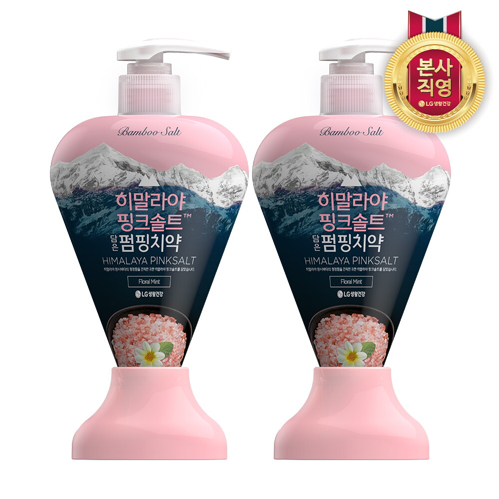 엘지생활건강 히말라야핑크솔트 펌핑치약 플로럴민트 285g x 2개