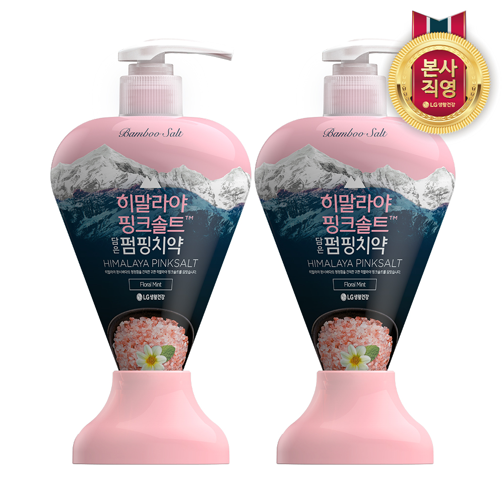 엘지생활건강 히말라야핑크솔트 펌핑치약 플로럴민트 285g x 2개
