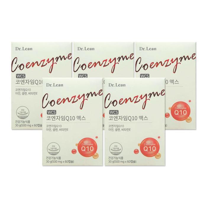 셀러허브 식품 닥터린 코엔자임Q10 맥스 500mg 60캡슐 5개/mjc