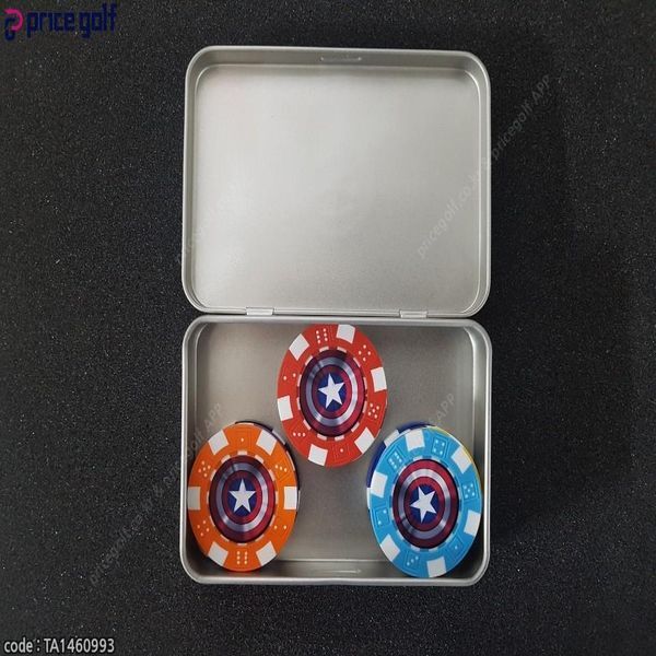 [(주)에스브릿지]하프클럽(레저) [하프클럽/기타]배팅용 카지노칩 볼마커 10색상 실버틴케이스세트