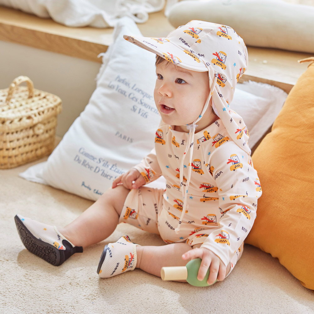 기타 (패플) [삐까부]자동차 유아 아기 키즈  플랩캡 유아 수영모자