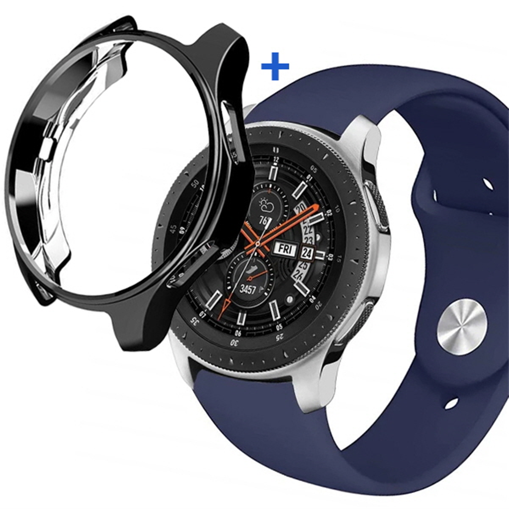 수나르 갤럭시워치3 41mm 45mm 호환 슬림 TPU 케이스 리퀴드 실리콘 밴드 스트랩