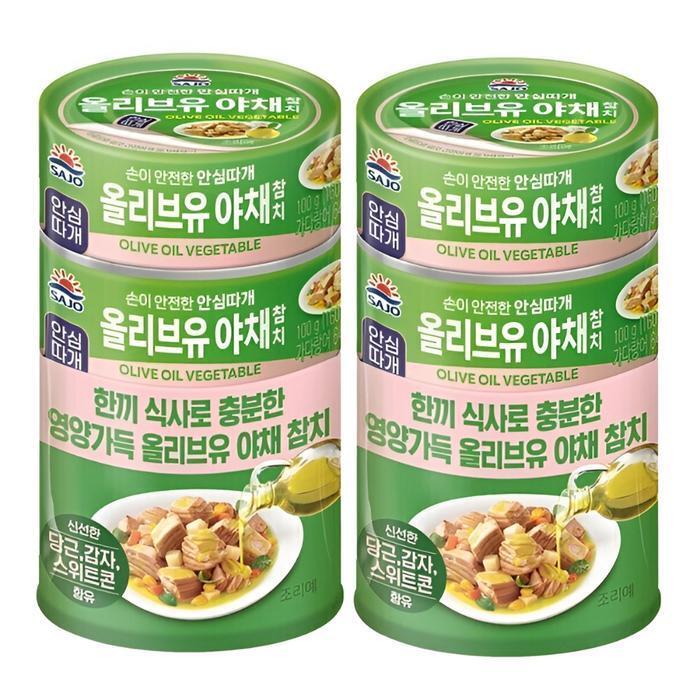 셀러허브 식품 사조 영양가득 올리브유 야채참치 100g x 8개