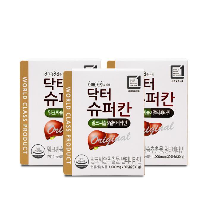 셀러허브 식품 에이치엘사이언스 닥터슈퍼칸 밀크시슬 멀티비타민 1000mg x 30캡슐 3박스