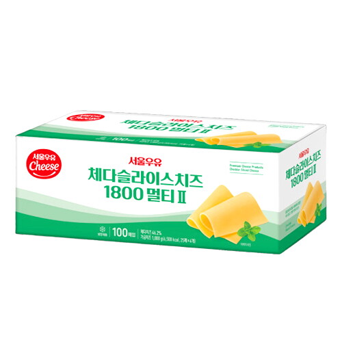 레인보우마켓 (서울우유) 체다치즈 슬라이스(멀티2) 100매 1.8kg