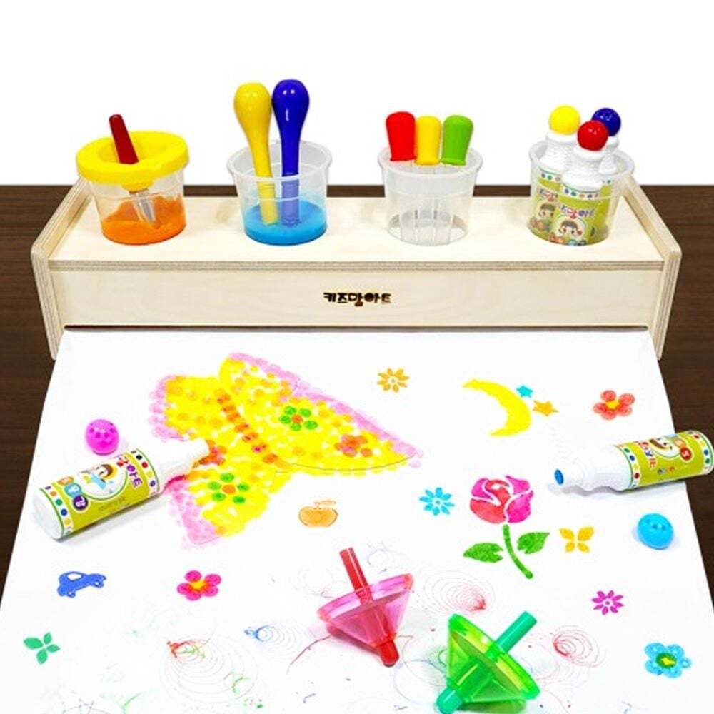 지오벤처스 키즈맘아트 미술놀이 롤 페이퍼 원목 거치대 (롤페이퍼 별매)