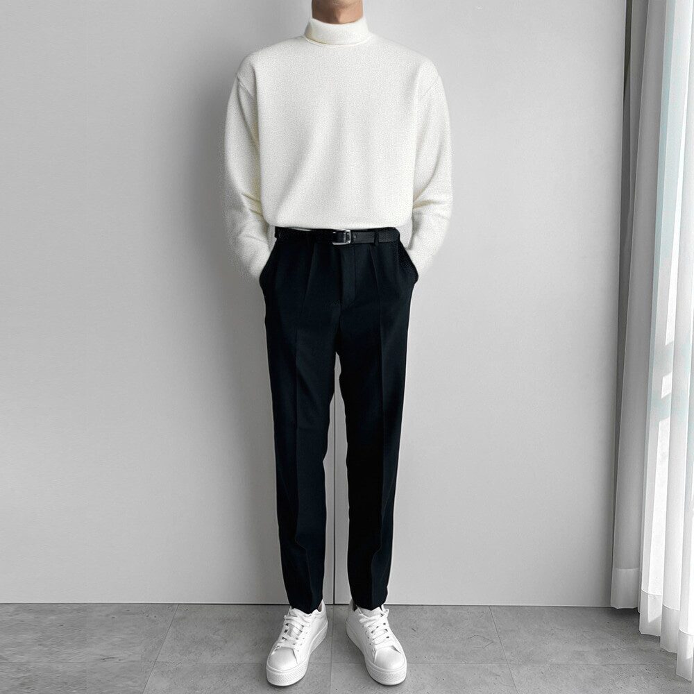 뉴메이드 뉴메이드 / 페스타 모크넥 기모 반폴라 긴팔티셔츠 / 빅사이즈 2X