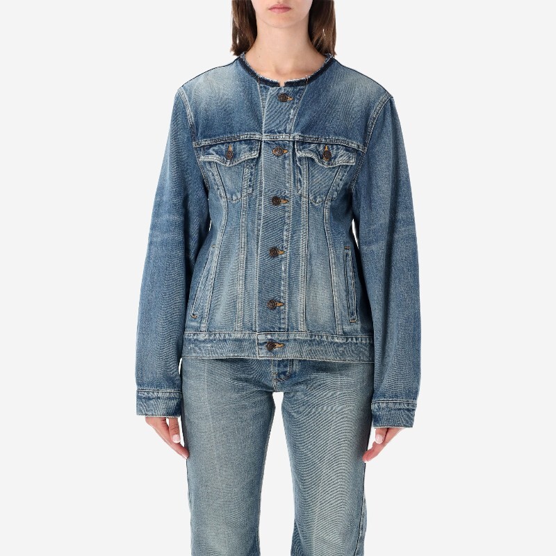 BALENCIAGA 발렌시아가 발렌시아가 아워글라스 페이디드 데님 재킷 A001O6TDW14 5002