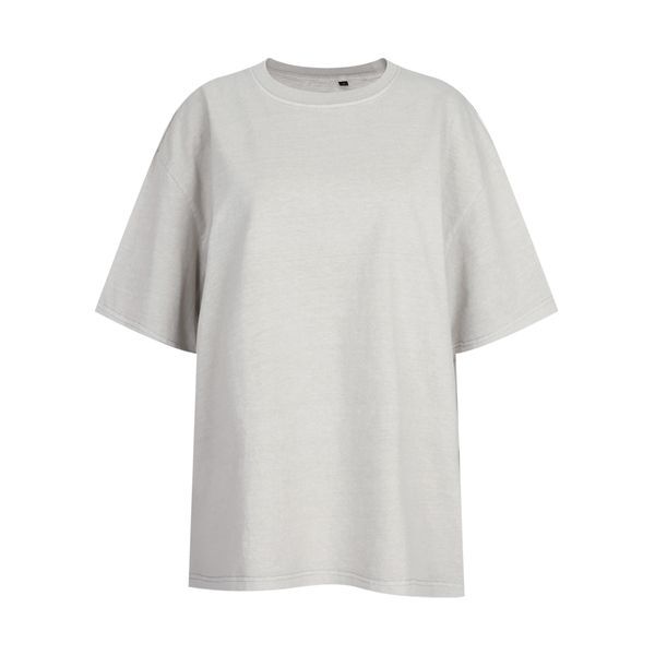 마미스클로젯 [하프클럽/샵앤]여성 라운드 빈티지 피그먼트 여름 루즈핏 반팔 티셔츠 INT-WSH-21172-연베이지