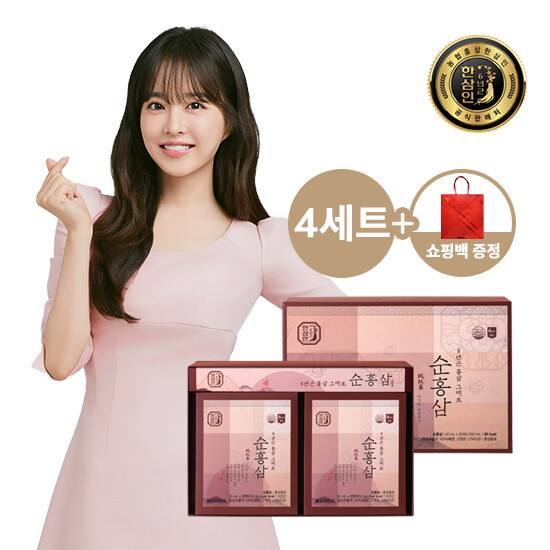 [한삼인][농협홍삼] 순홍삼 (50ml*30포) 4세트+쇼핑백 4개