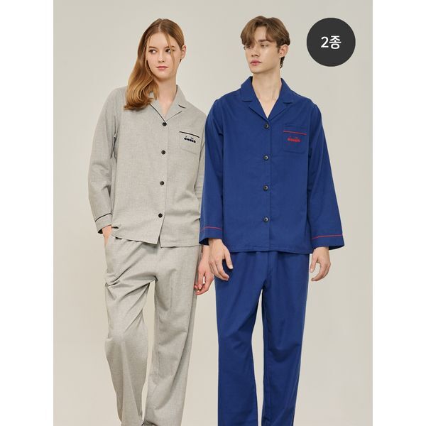 디아도라 [하프클럽/디아도라]리모네 컬렉션 파자마 상하의 세트 유니 2종 택일