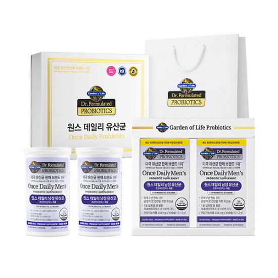 [마이카인드][선물세트]가든오브라이프 닥터포뮬레이티드 원스 데일리 남성유산균 30캡슐 X 2개(소비기한24-07-01)
