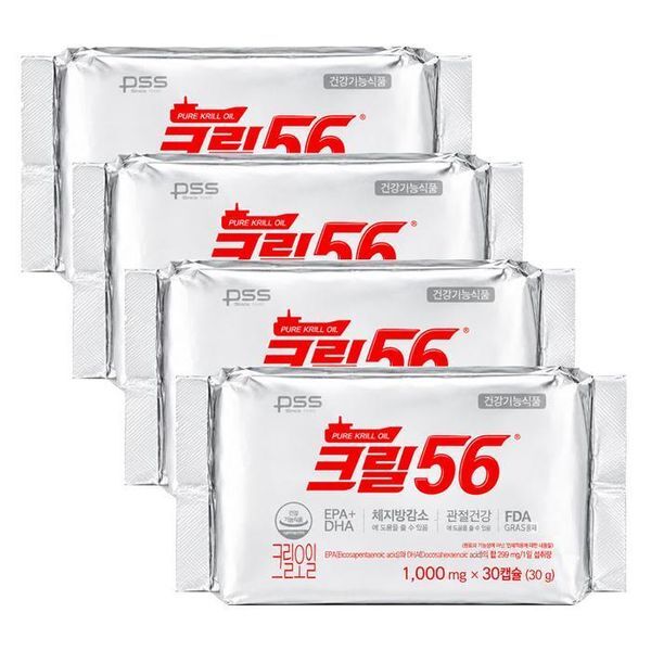 하프클럽(식품) [하프클럽/기타]펄세스 크릴오일 크릴56 1000mgX30캡슐X4팩