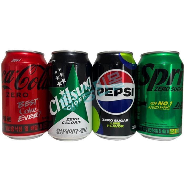 코카콜라 [코카콜라]뚱캔 제로 코카콜라 칠성사이다 펩시 스프라이트 355ml x 각 6개씩 총 24캔 /s (40901620)