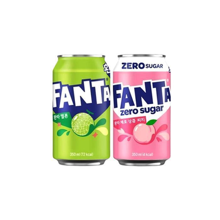 코카콜라 [코카콜라]환타 멜론맛 제로상큼피치맛 1 1 350ml 각12캔 (총24캔) (38656290)