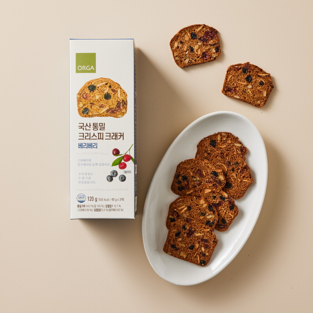 올가 (ORGA) 국산 통밀 크리스피 크래커 베리베리 (120g)
